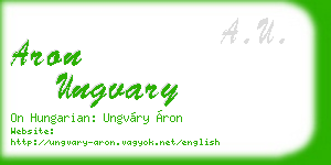 aron ungvary business card