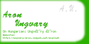 aron ungvary business card